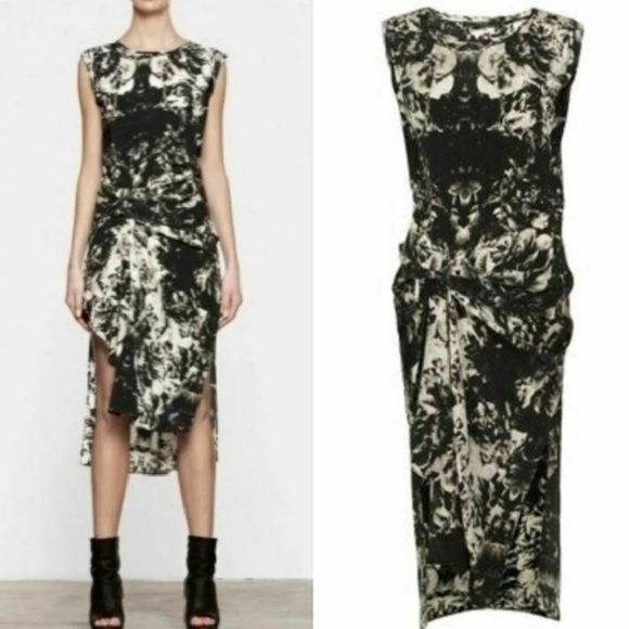AllSaints Dresses & Skirts - AllSaints Mono Riviera Silk Dress Peony Floral